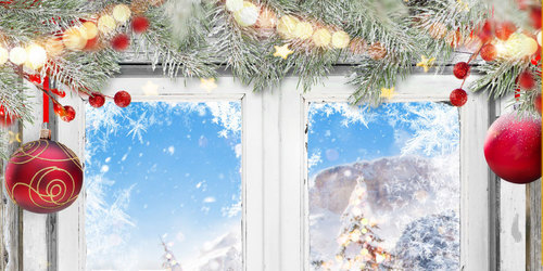 Adornos de ventana para Navidad.