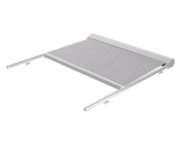 Toldo de jardín plateado con tejido screen