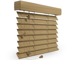 Persianas venecianas de madera de 50 mm con cenefa recta