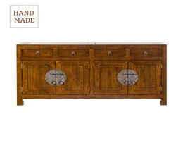 Cómoda Ibuku de 4 puertas + 4 cajones, marrón, 174x50x90cm