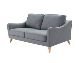 Sofá Venuste denim azul/marrón de 2 plazas