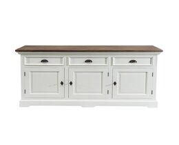 Cómoda Brighton 180x55x95cm blanco y gris natural