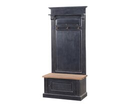 Mueble de pasillo Bradford para pasillo 79x45x210 negro antiguo y natural