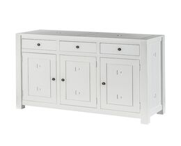 Cómoda Noa blanca, 3 puertas + 3 cajones, 150x50x100cm