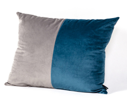 Poduszka Patchwork kwadratowa gris azul