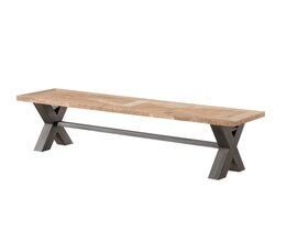 Banco Moscal 160x40x46 negro y natural