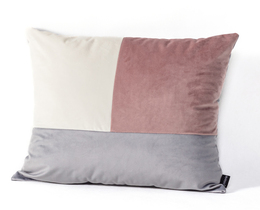 Poduszka Patchwork kwadratowa rosa gris blanco