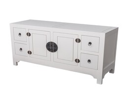 Cómoda moderna de 137x45x76cm, blanca.