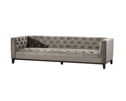 Sofá Velvet Elite gris de 3 plazas