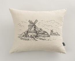 Funda de cojín para molino de viento campestre 45x45 cm