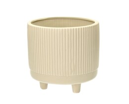 Tapa para maceta Tres de 22 cm, color beige.