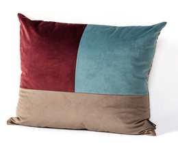 Poduszka Patchwork kwadratowa beige chocolate azul