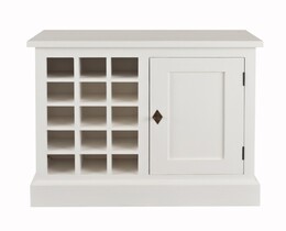 Vinoteca Brighton de 85 cm, color blanco.