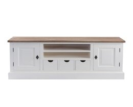Mueble para TV Brighton 150x40x65cm blanco y natural