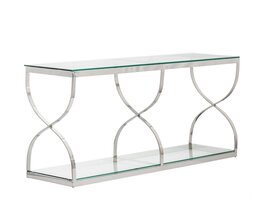 Mesa consola Dubai plateada 140x40x80