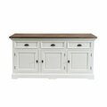 Chest of drawers Brighton 180x55x95cm white&natural grey